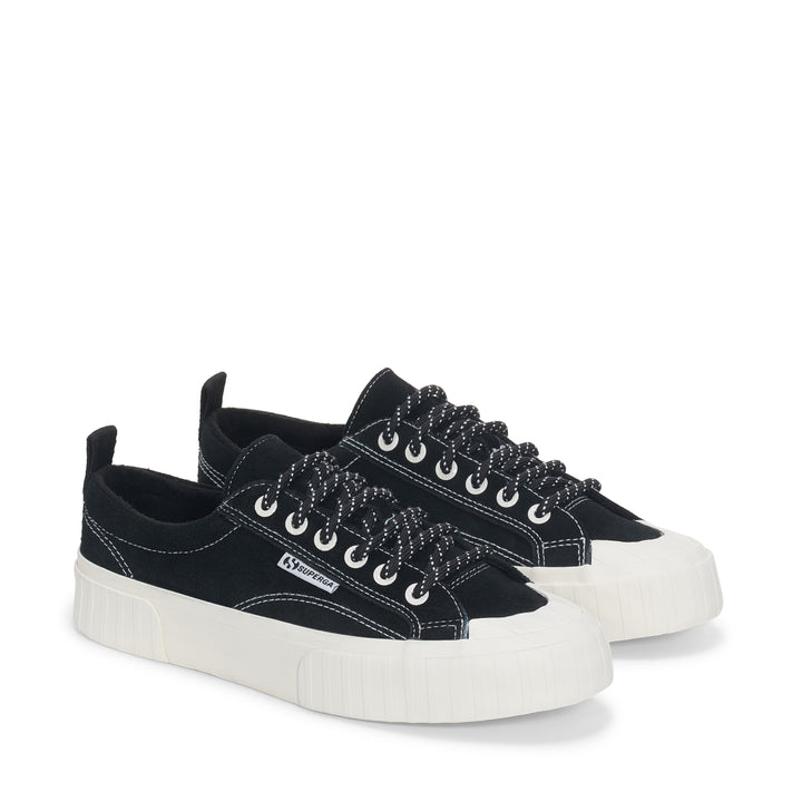 2630 STRIPE SUEDE CONTRAST STITCHING - Sneakers - Basso - Unisex - BLACK-WHITE AVORIO-FAVORIO