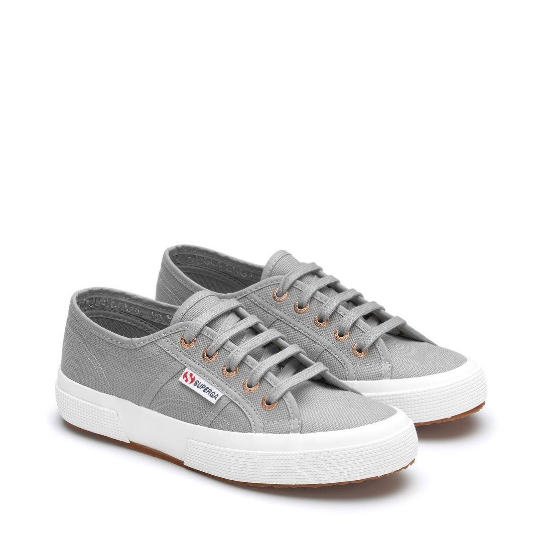 Le Superga Unisex 2750-COTU CLASSIC Sneaker LT GREY-ROSE GOLD Dressed Front (jpg Rgb)	