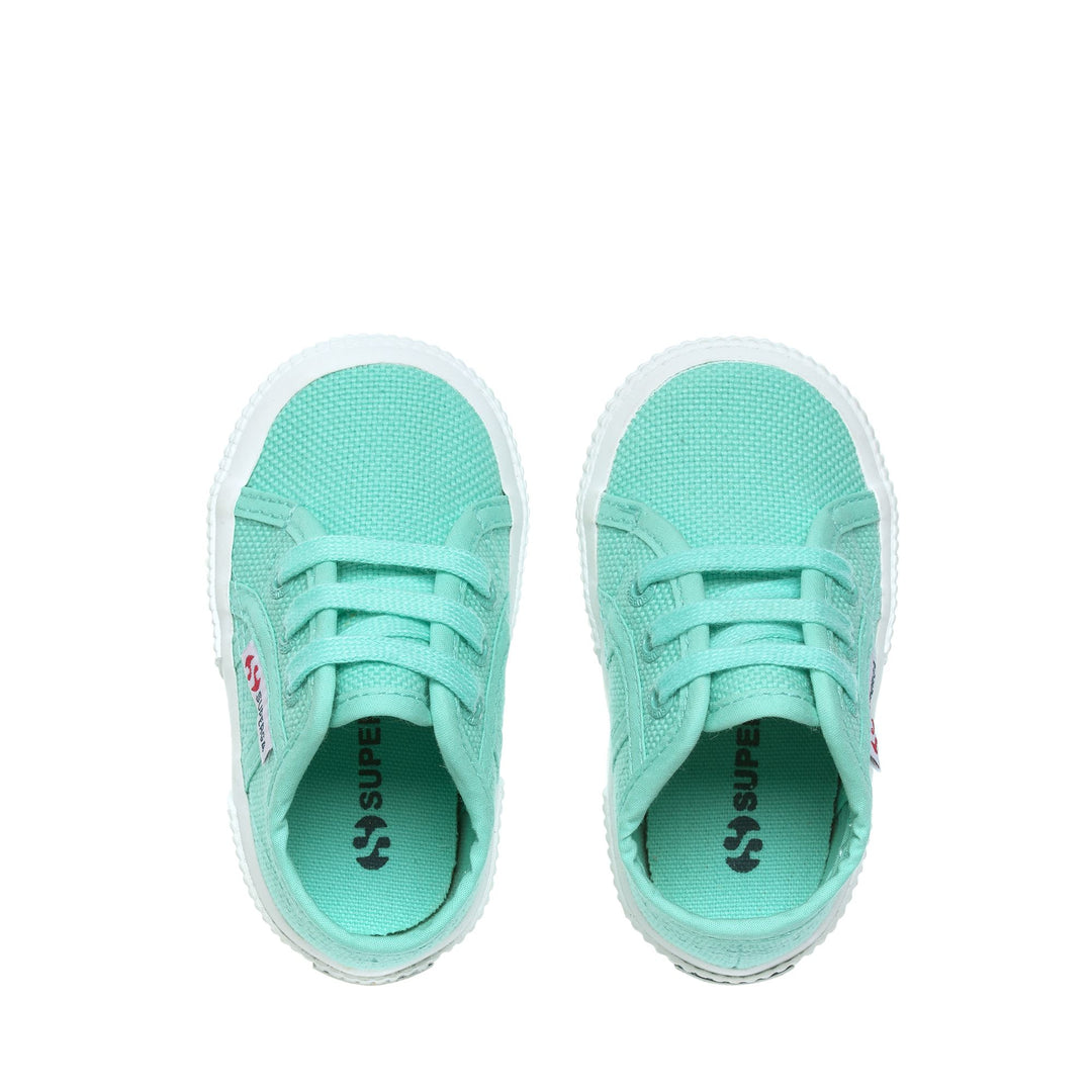 Le Superga Kid unisex 2750 BABY CLASSIC Sneaker AZURE TURQUOISE Dressed Back (jpg Rgb)		