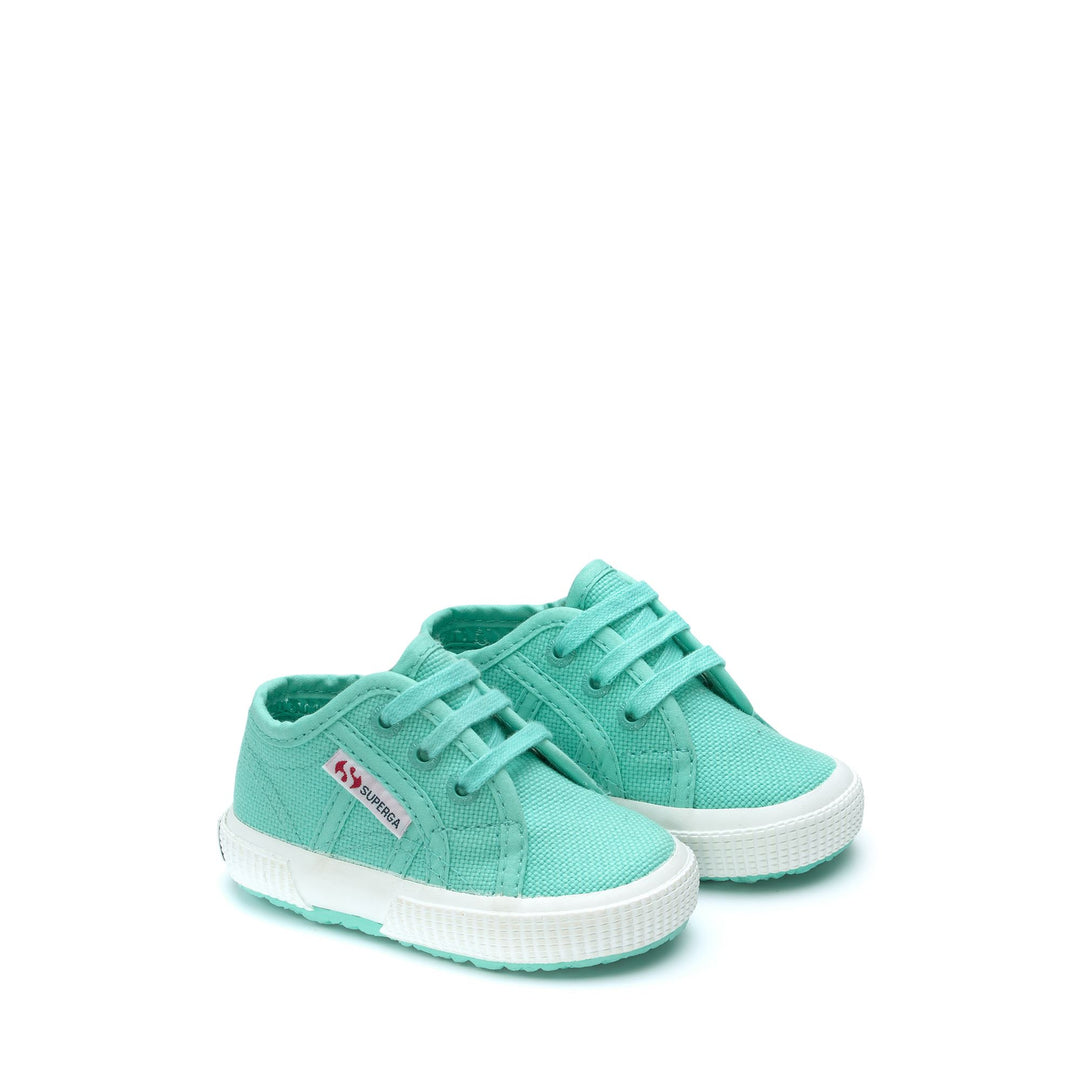 Le Superga Kid unisex 2750 BABY CLASSIC Sneaker AZURE TURQUOISE Dressed Front (jpg Rgb)	