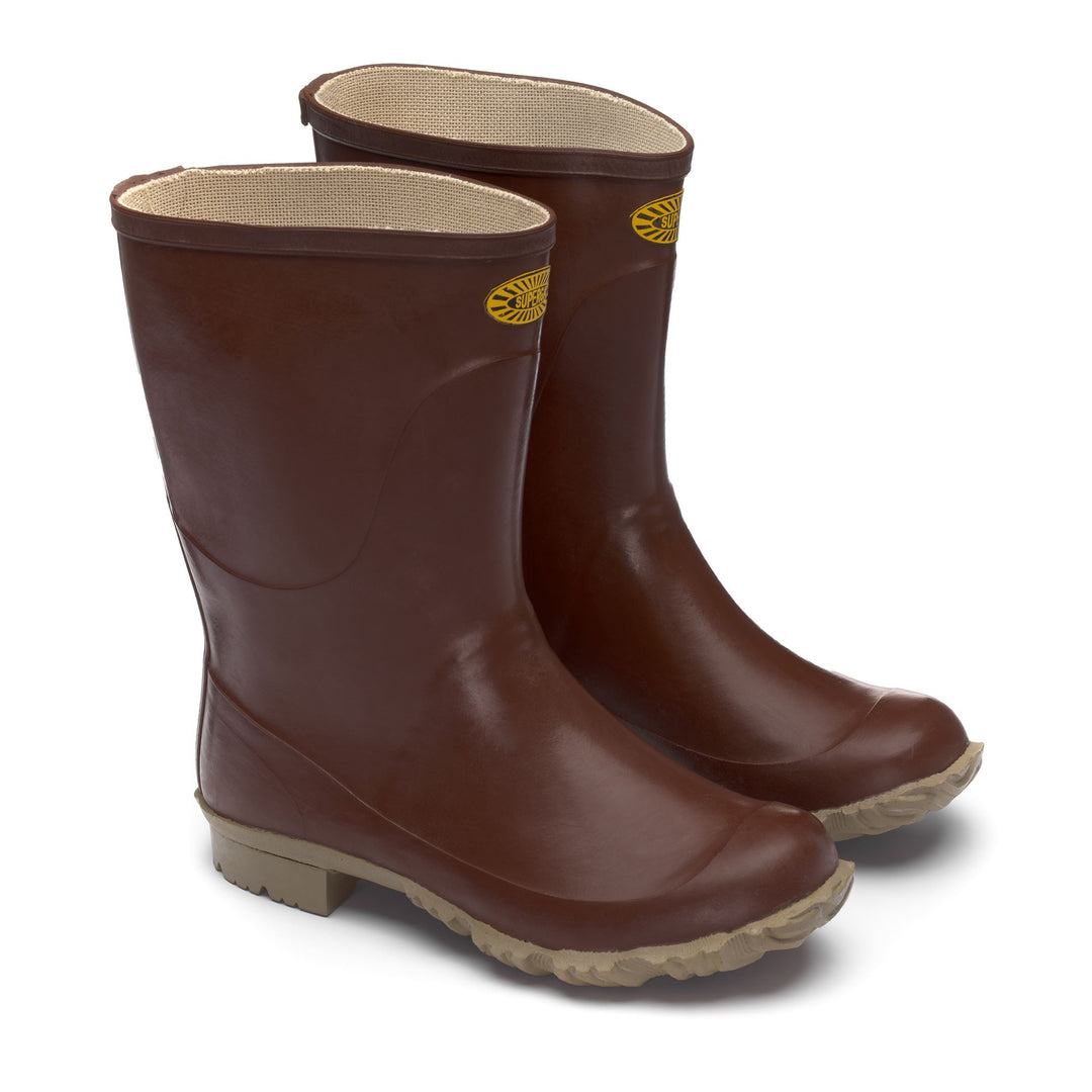 Rubber Boots Unisex 7077-TRONCHETTO PADUS High Cut BROWN Dressed Front (jpg Rgb)	