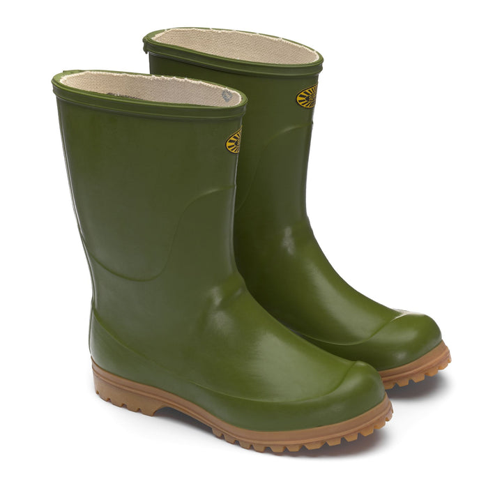 Rubber Boots Unisex 7133-TRONCHETTO ALPINA High Cut OLIVE Dressed Front (jpg Rgb)	