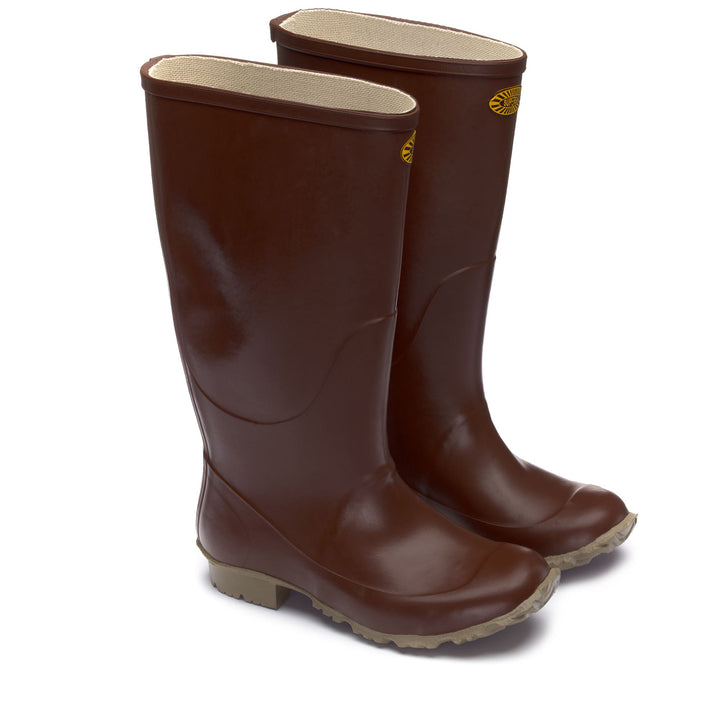 Rubber Boots Unisex 7266-GINOCCHIO PADUS High Cut BROWN Dressed Front (jpg Rgb)	
