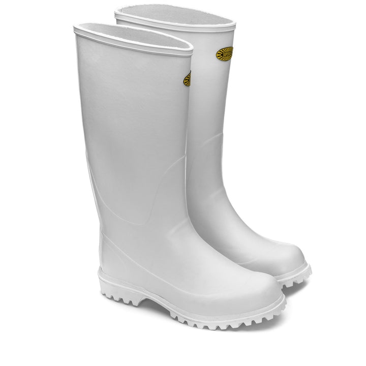 Rubber Boots Unisex 7324-GINOCCHIO ALPINA High Cut WHITE Dressed Front (jpg Rgb)	