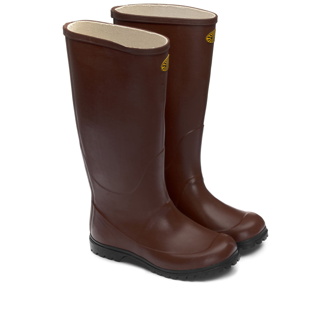 Rubber Boots Unisex 7324-GINOCCHIO ALPINA High Cut BROWN Dressed Front (jpg Rgb)	
