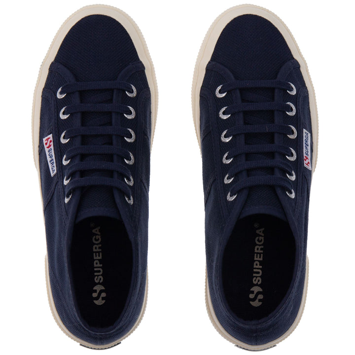 Le Superga Unisex 2754-COTU Mid Cut BLUE NAVY Dressed Back (jpg Rgb)		