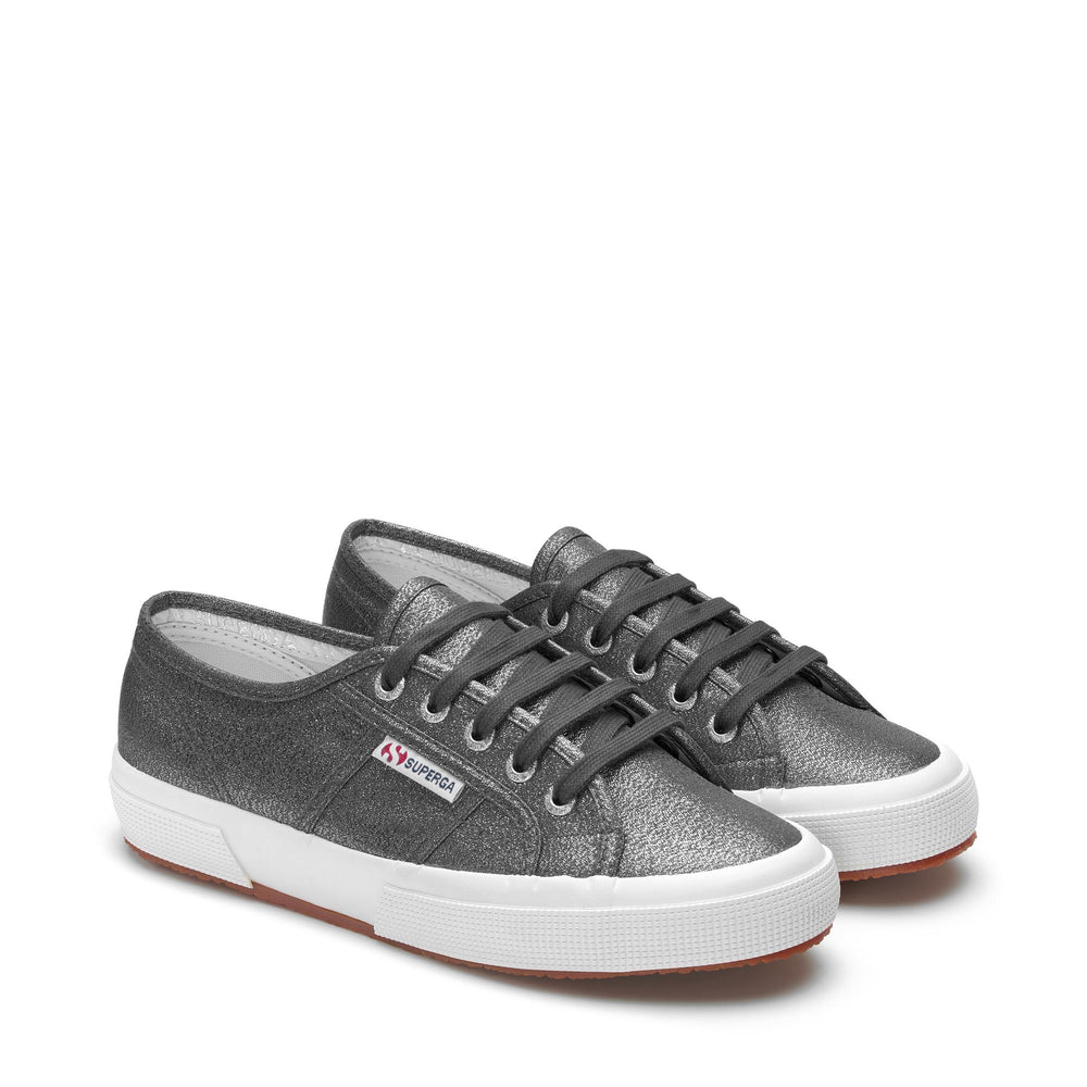 Le Superga Woman 2750-LAMEW Sneaker GUNMETAL Dressed Front (jpg Rgb)	