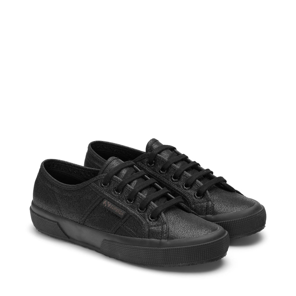 Le Superga Woman 2750-LAMEW Sneaker TOTAL BLACK Dressed Front (jpg Rgb)	