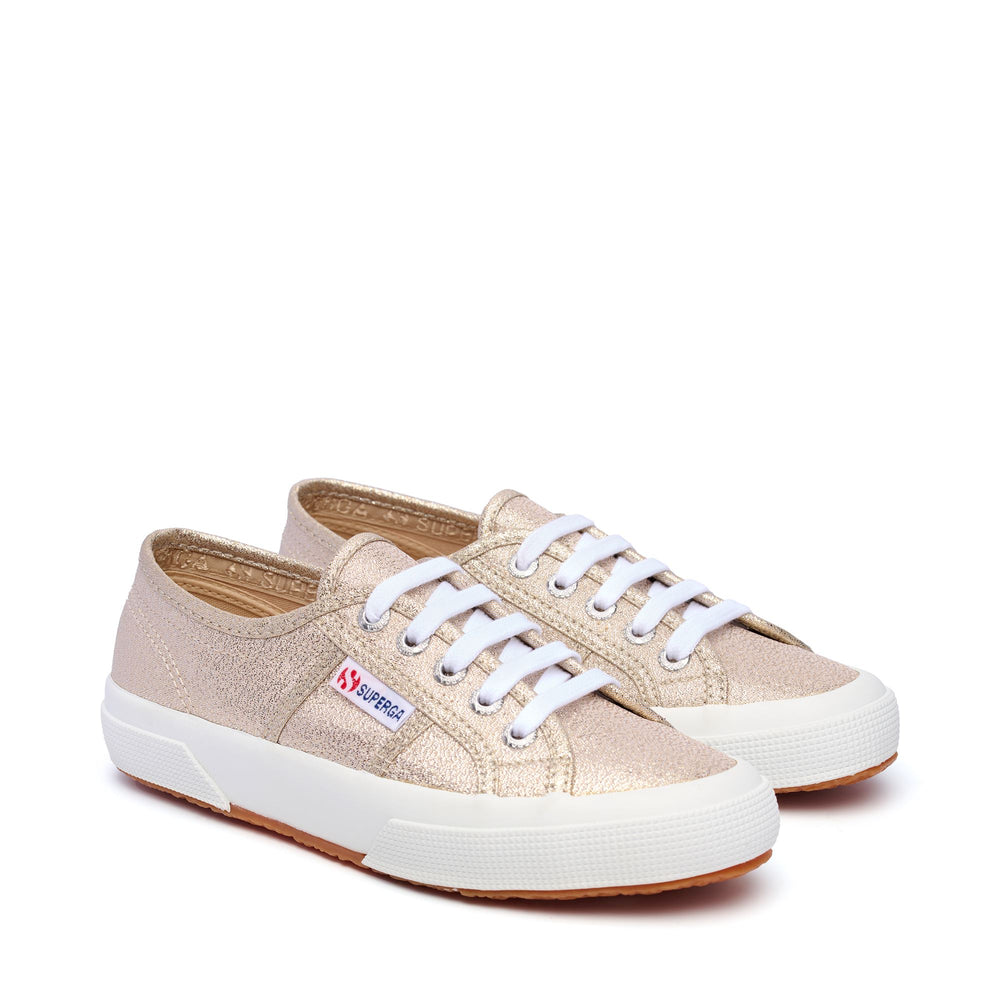 Le Superga Woman 2750-LAMEW Sneaker PALE GOLD Dressed Front (jpg Rgb)	