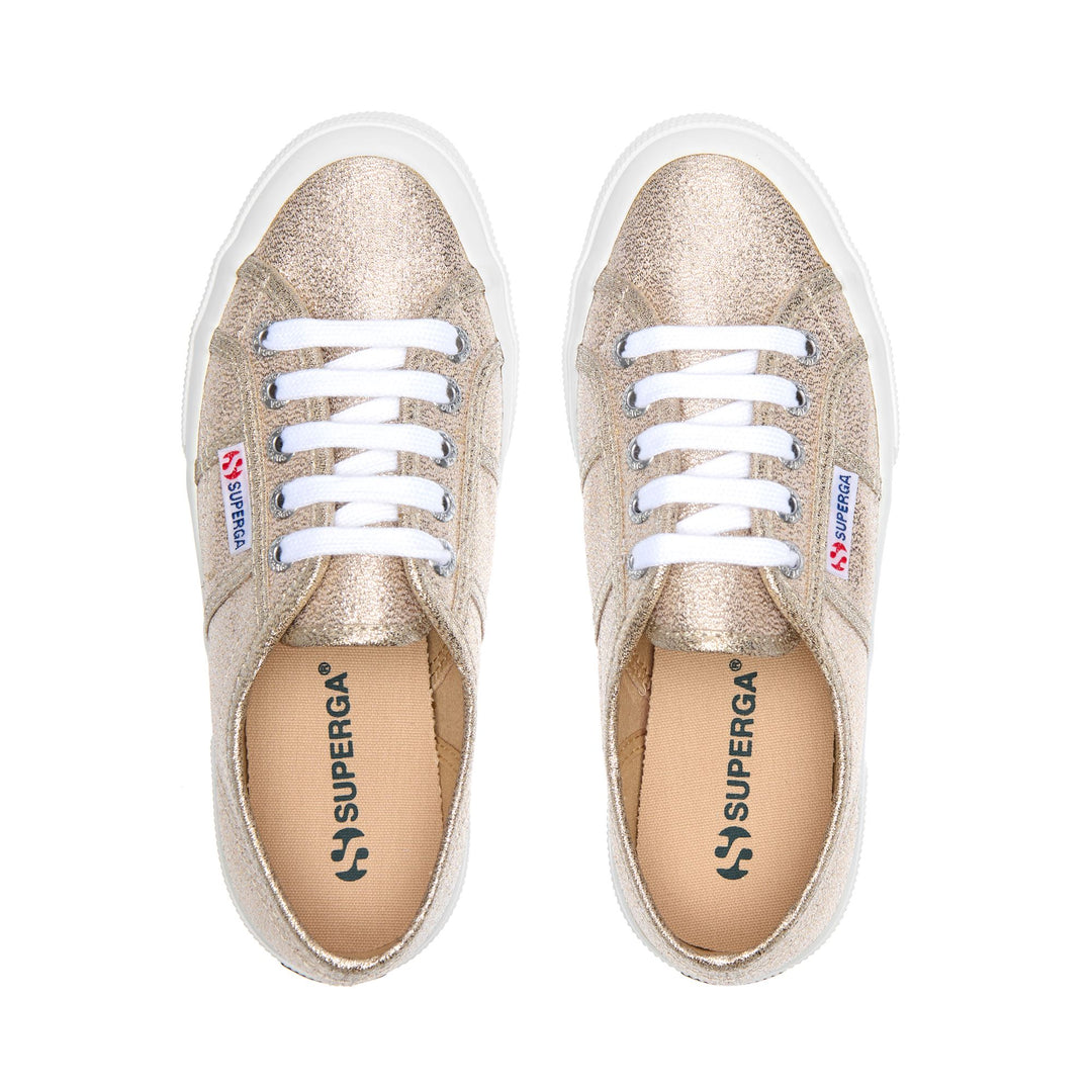 Le Superga Woman 2750-LAMEW Sneaker PALE GOLD Dressed Back (jpg Rgb)		