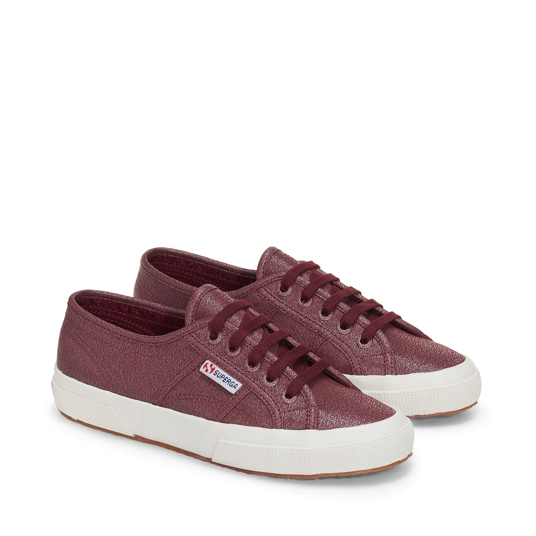 Le Superga Woman 2750-LAMEW Sneaker RED BORDEAUX-FAVORIO Dressed Front (jpg Rgb)	