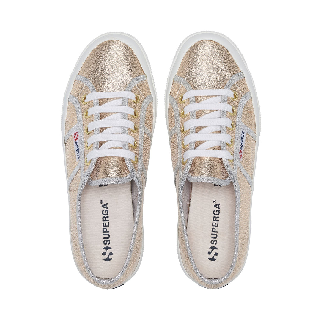 Le Superga Woman 2750-LAMEW Sneaker GOLD-GREY SILVER Dressed Back (jpg Rgb)		