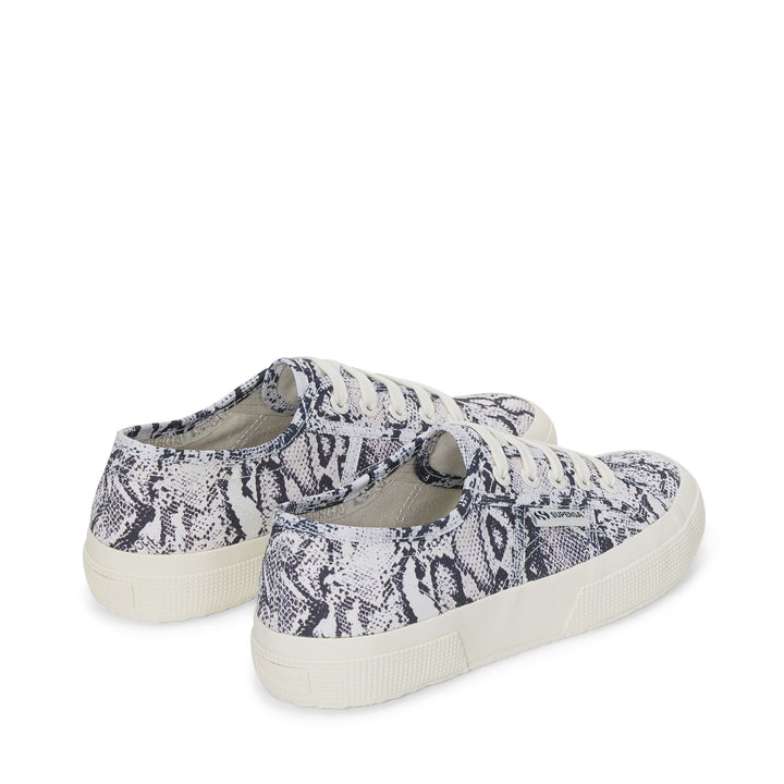 Le Superga Unisex 2750 PRINT Sneaker WHITE AVORIO-NAVY SNAKE Dressed Side (jpg Rgb)		