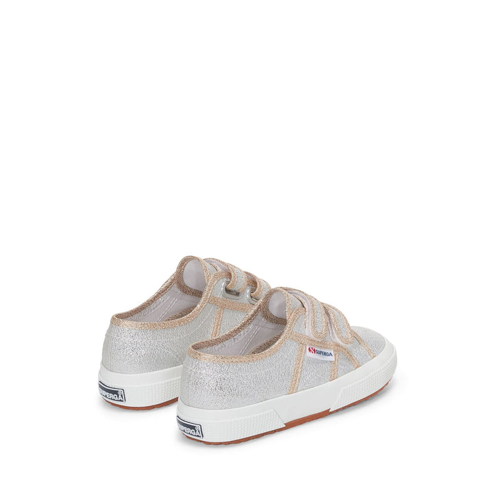 Le Superga Girl 2750-LAMESTRAPJ Sneaker GREY SILVER-GOLD Dressed Side (jpg Rgb)		