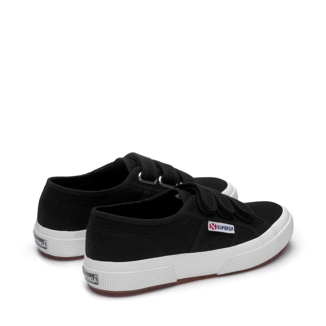 Le Superga Unisex 2750-COT3STRAPU Sneaker BLACK-FWHITE Dressed Side (jpg Rgb)		