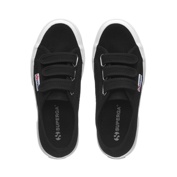 Le Superga Unisex 2750-COT3STRAPU Sneaker BLACK-FWHITE Dressed Back (jpg Rgb)		