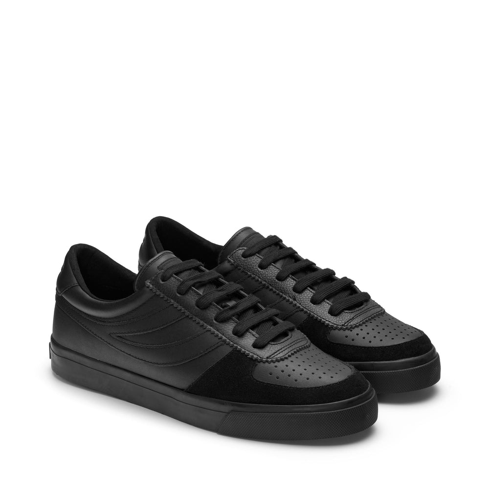 Sneakers Unisex 2846-SEATTLE LEAU Low Cut TOTAL BLACK Dressed Front (jpg Rgb)	