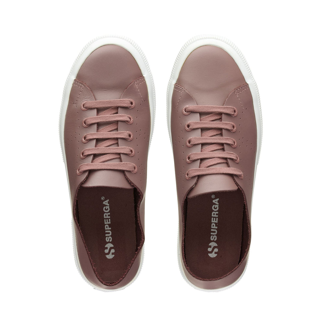 Le Superga Unisex 2750 MORPHING MULE LEATHER Low Cut ROSE BURLWOOD Dressed Back (jpg Rgb)		