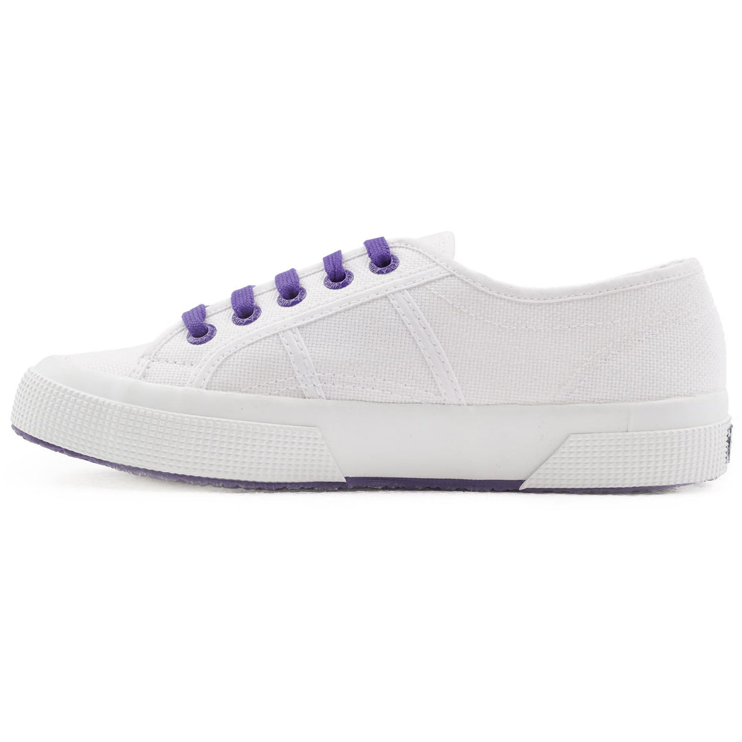 Le Superga Unisex 2750-COTCONTRASTU Sneaker WHITE-VIOLET PURPLE Dressed Side (jpg Rgb)		