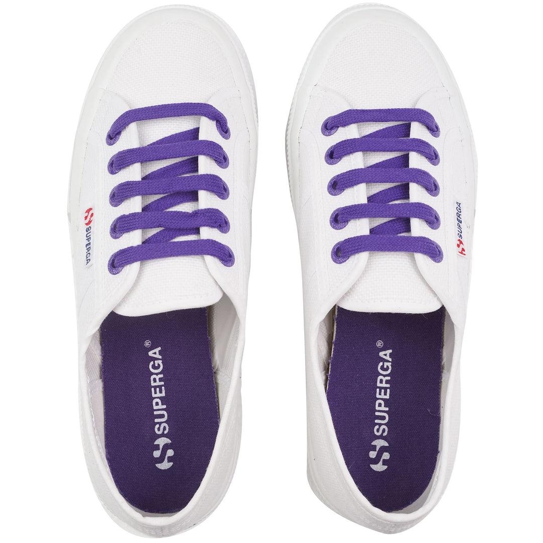 Le Superga Unisex 2750-COTCONTRASTU Sneaker WHITE-VIOLET PURPLE Dressed Back (jpg Rgb)		