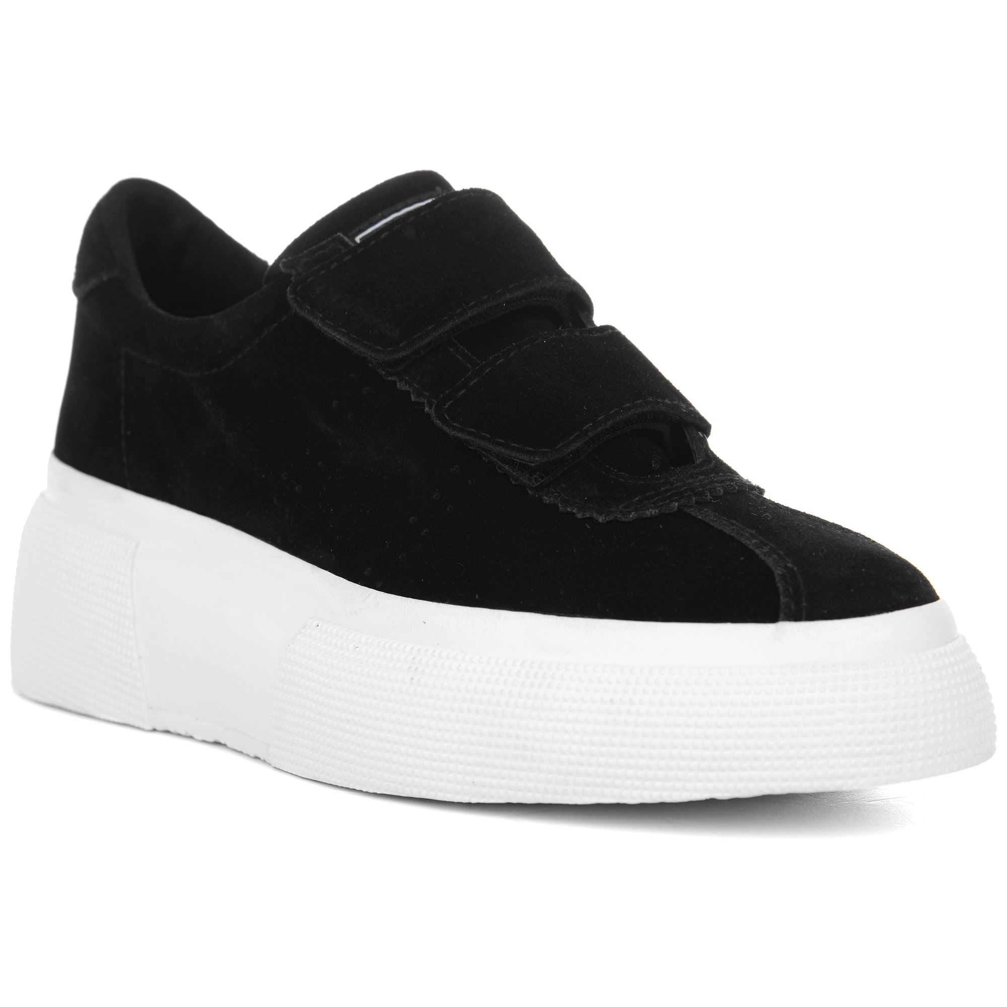 2822 CLUB 5 STRAPS SUEDE Lady Shoes Wedge Woman BLACK WHITE