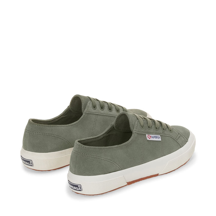 Le Superga Unisex 2750 SUEDE Sneaker GREY GREENISH-FAVORIO Dressed Side (jpg Rgb)		