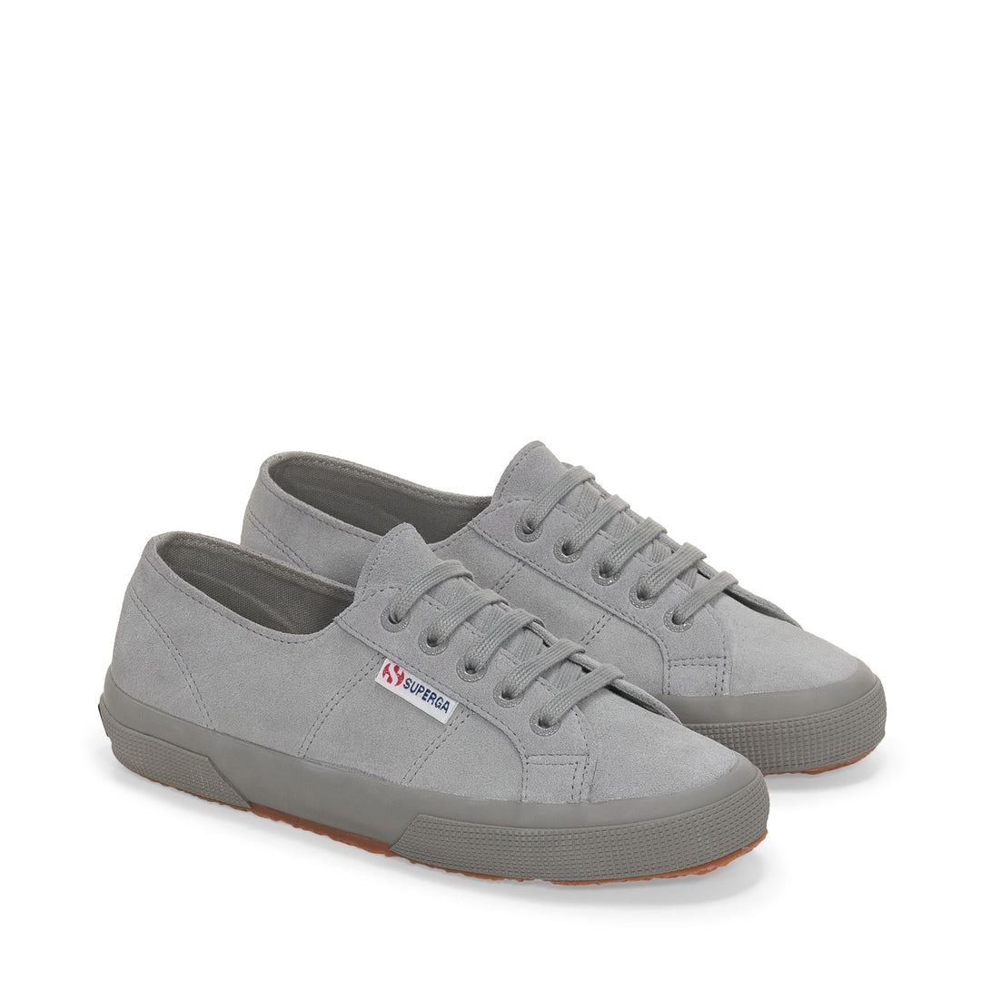 Le Superga Unisex 2750 SUEDE Sneaker FULL GREY MID Dressed Front (jpg Rgb)	