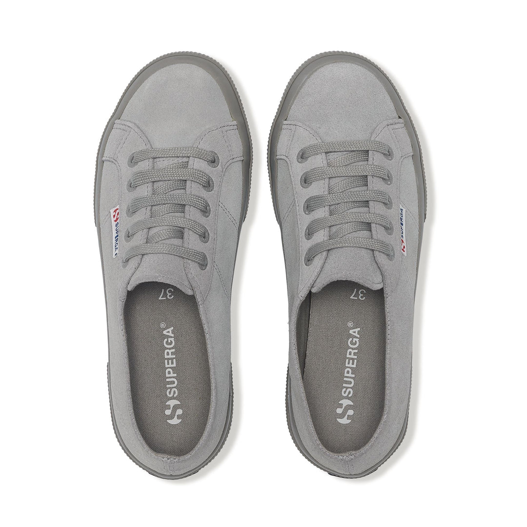 Le Superga Unisex 2750 SUEDE Sneaker FULL GREY MID Dressed Back (jpg Rgb)		