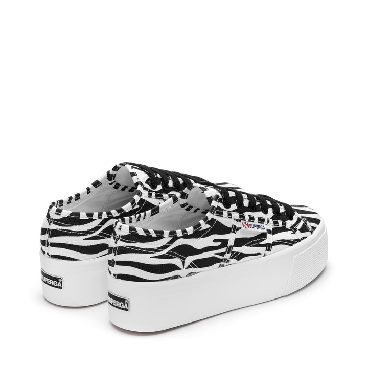 Lady Shoes Woman 2790 PRINT Wedge BIG ZEBRA-WHITE BLACK Dressed Side (jpg Rgb)		