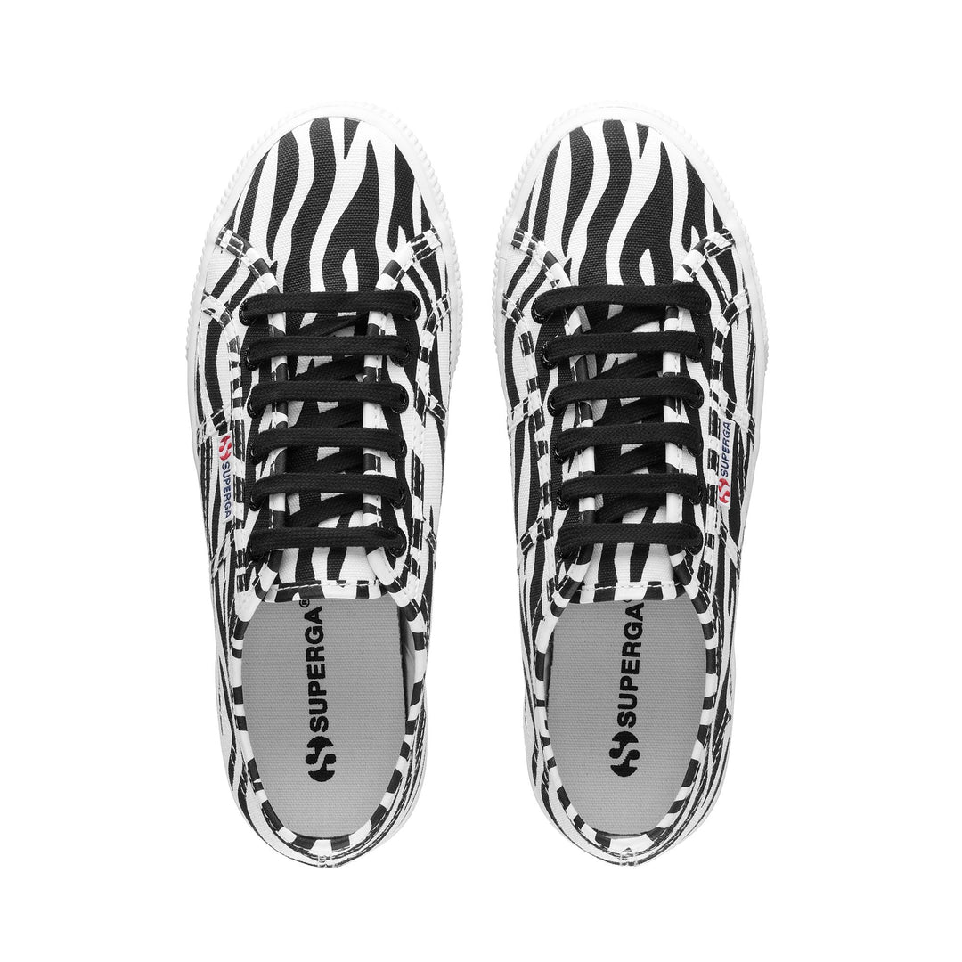 Lady Shoes Woman 2790 PRINT Wedge BIG ZEBRA-WHITE BLACK Dressed Back (jpg Rgb)		