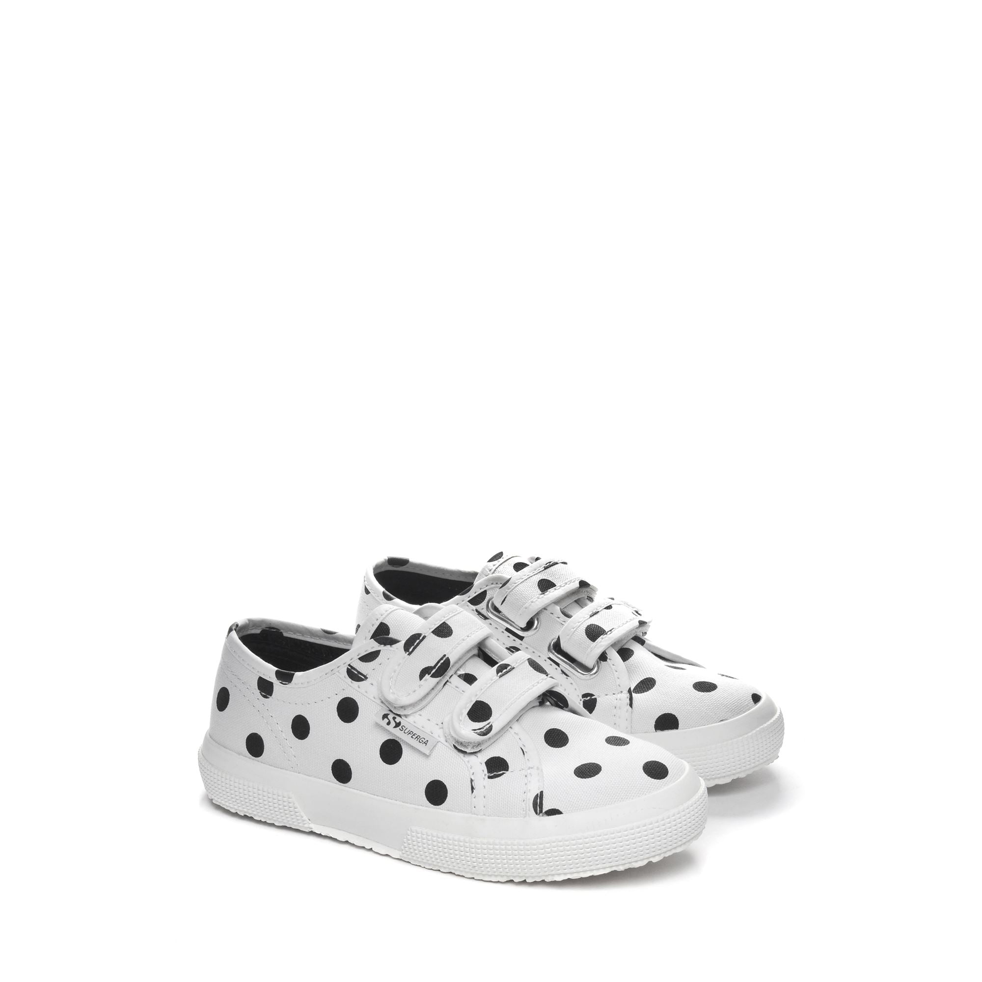 Le Superga Bambina 2750 KIDS STRAPS POLKADOTS Sneaker WHITE BLACK DOTS