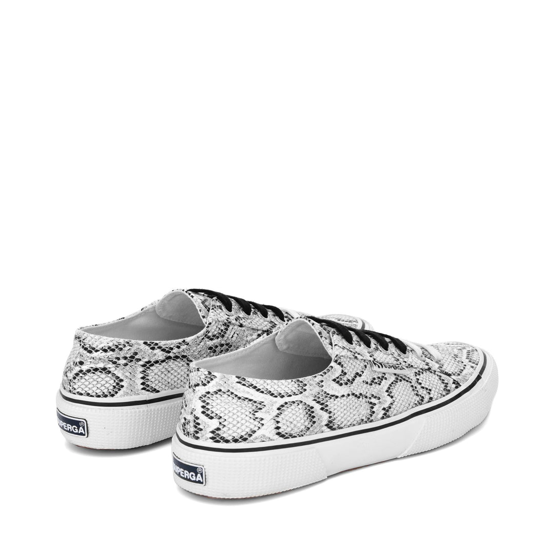 Le Superga Unisex 2490 BOLD SNAKE Sneaker WHITE BLACK SNAKE Dressed Side (jpg Rgb)		