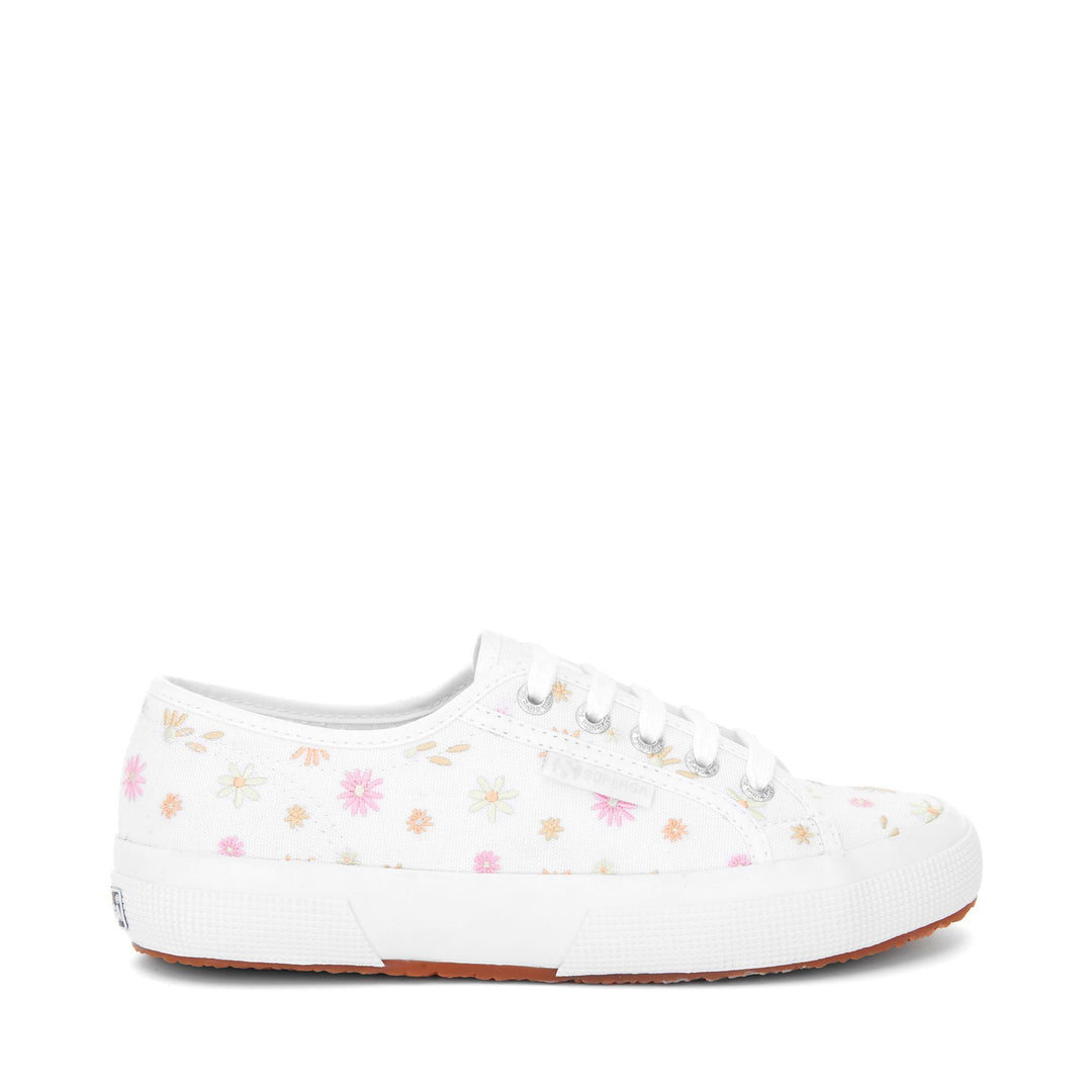 Le Superga Woman 2750 FLOWERS EMBROIDERY Low Cut WHITE-MULTICOLOR FLOWERS Photo (jpg Rgb)			