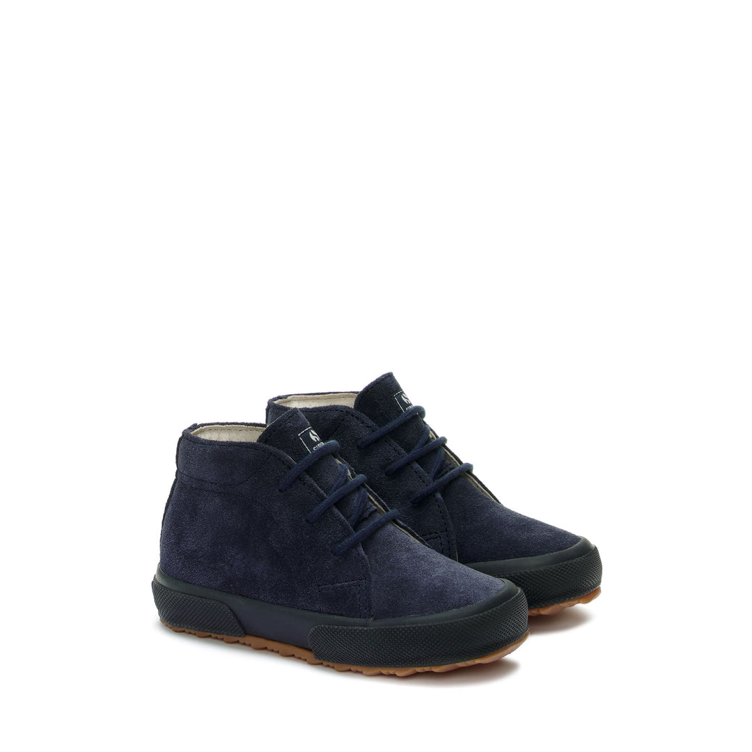 Ankle Boots Boy 2175 KIDS SUEDE Laced FULL BLUE Dressed Front (jpg Rgb)	