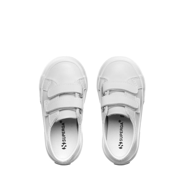 Le Superga Kid unisex 2750 KIDS STRAPS VEGAN MATERIAL Sneaker WHITE Dressed Back (jpg Rgb)		