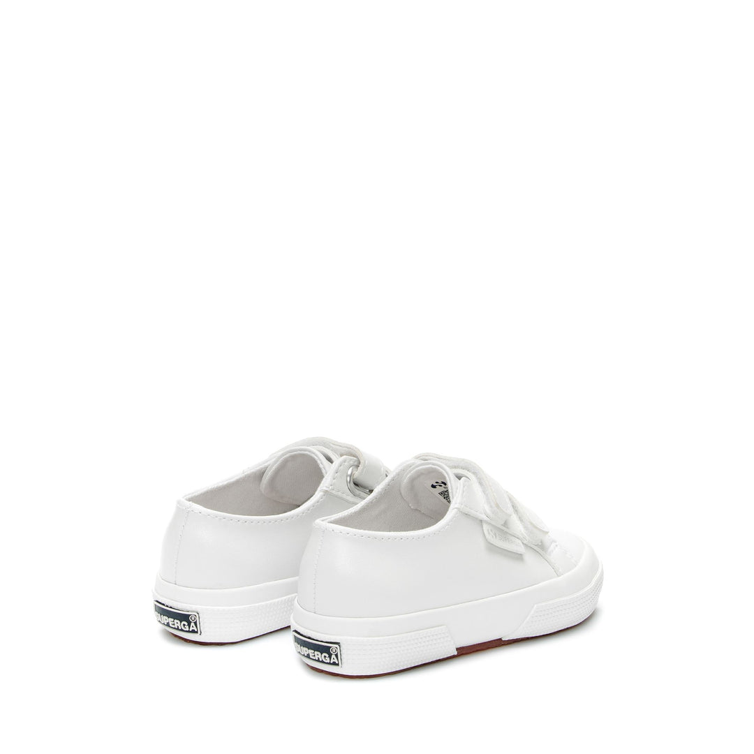 Le Superga Kid unisex 2750 KIDS STRAPS VEGAN MATERIAL Sneaker WHITE Dressed Side (jpg Rgb)		