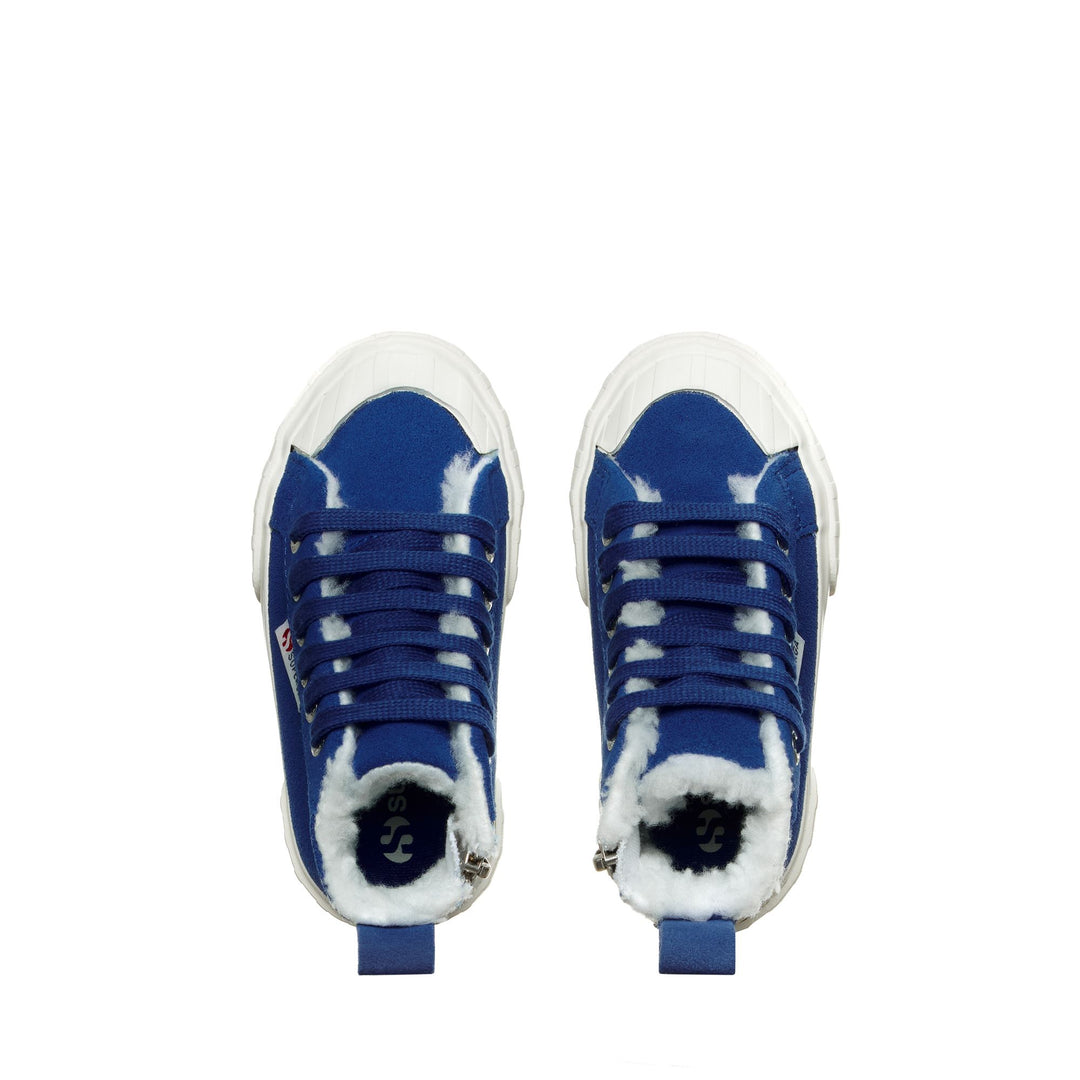 Sneakers Kid unisex 2696 KIDS STRIPE SUEDE Mid Cut BLUE ROYAL-FAVORIO Dressed Back (jpg Rgb)		