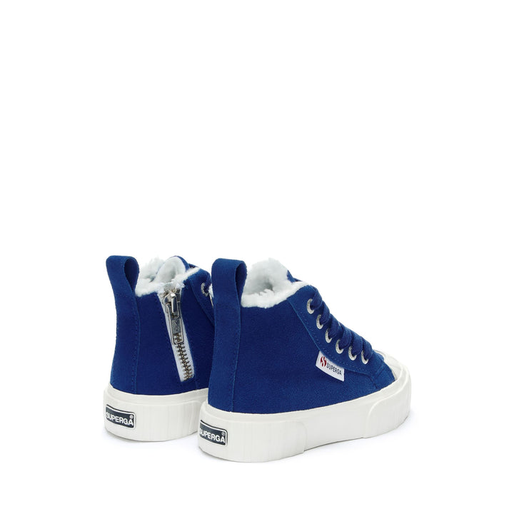 Sneakers Kid unisex 2696 KIDS STRIPE SUEDE Mid Cut BLUE ROYAL-FAVORIO Dressed Side (jpg Rgb)		