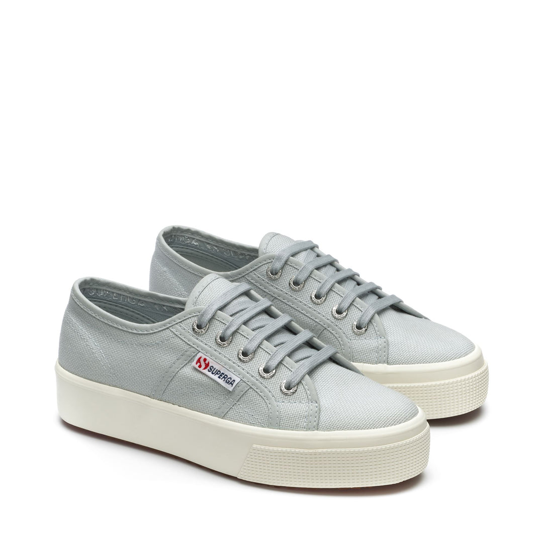 Le Superga Unisex 2730 MID PLATFORM Sneaker GREY LILLA-FAVORIO Dressed Front (jpg Rgb)	