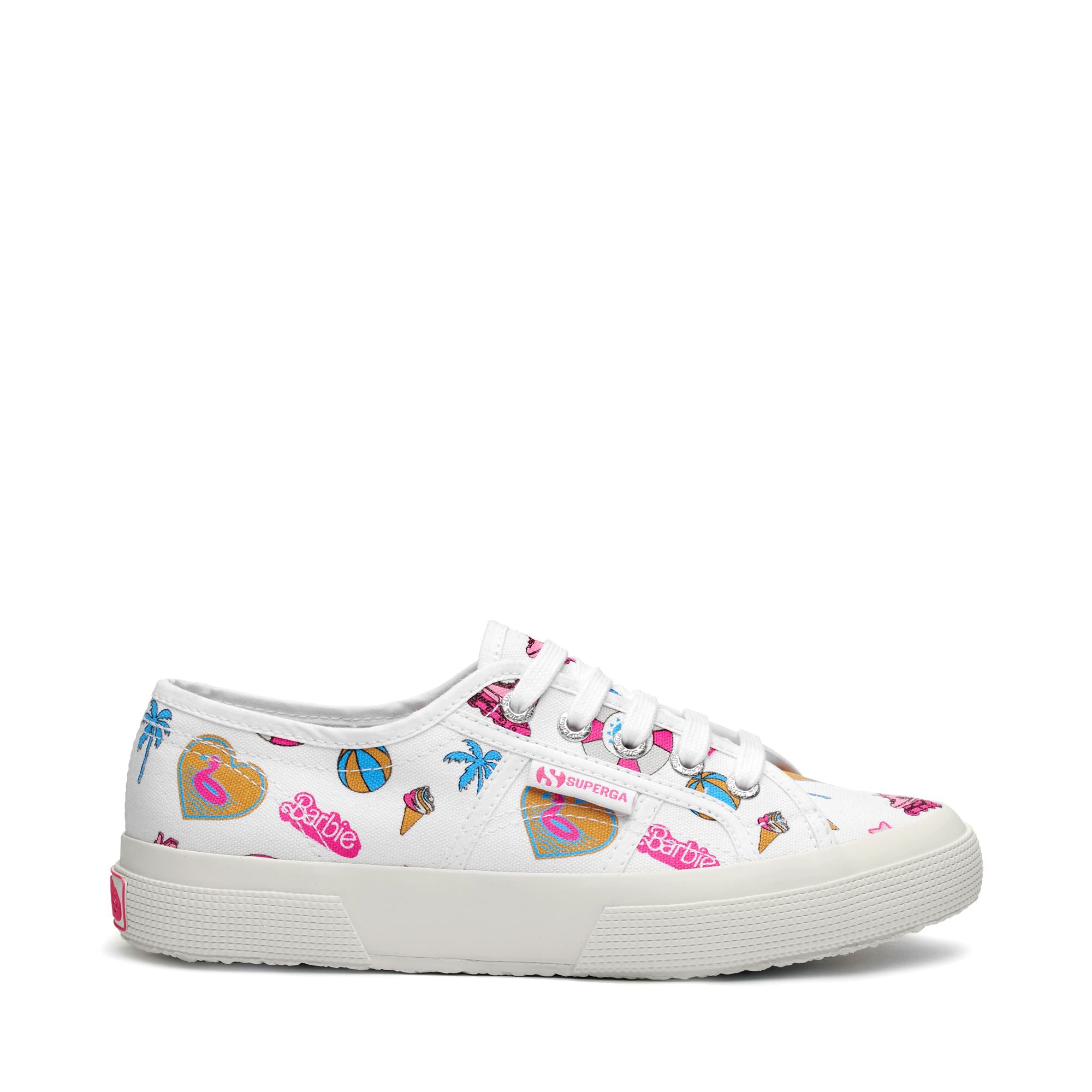 Le Superga Woman 2750 BARBIE MOVIE PRINT Low Cut WHITE SUMMER PRINT Superga