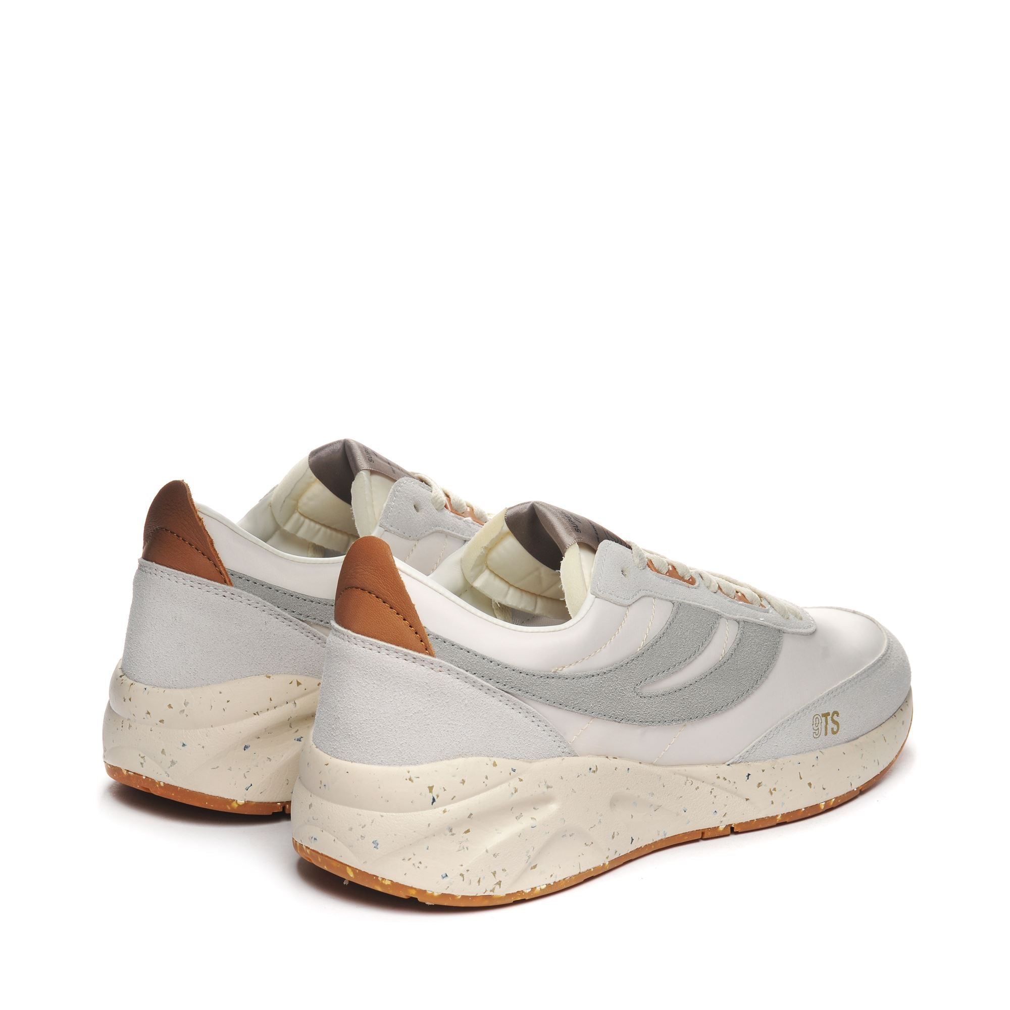 4089 TRAINING SLIM SUEDE NYLON LEATHER Sneakers Basso Unisex WHITE AVORIO GREY LT CASHEW