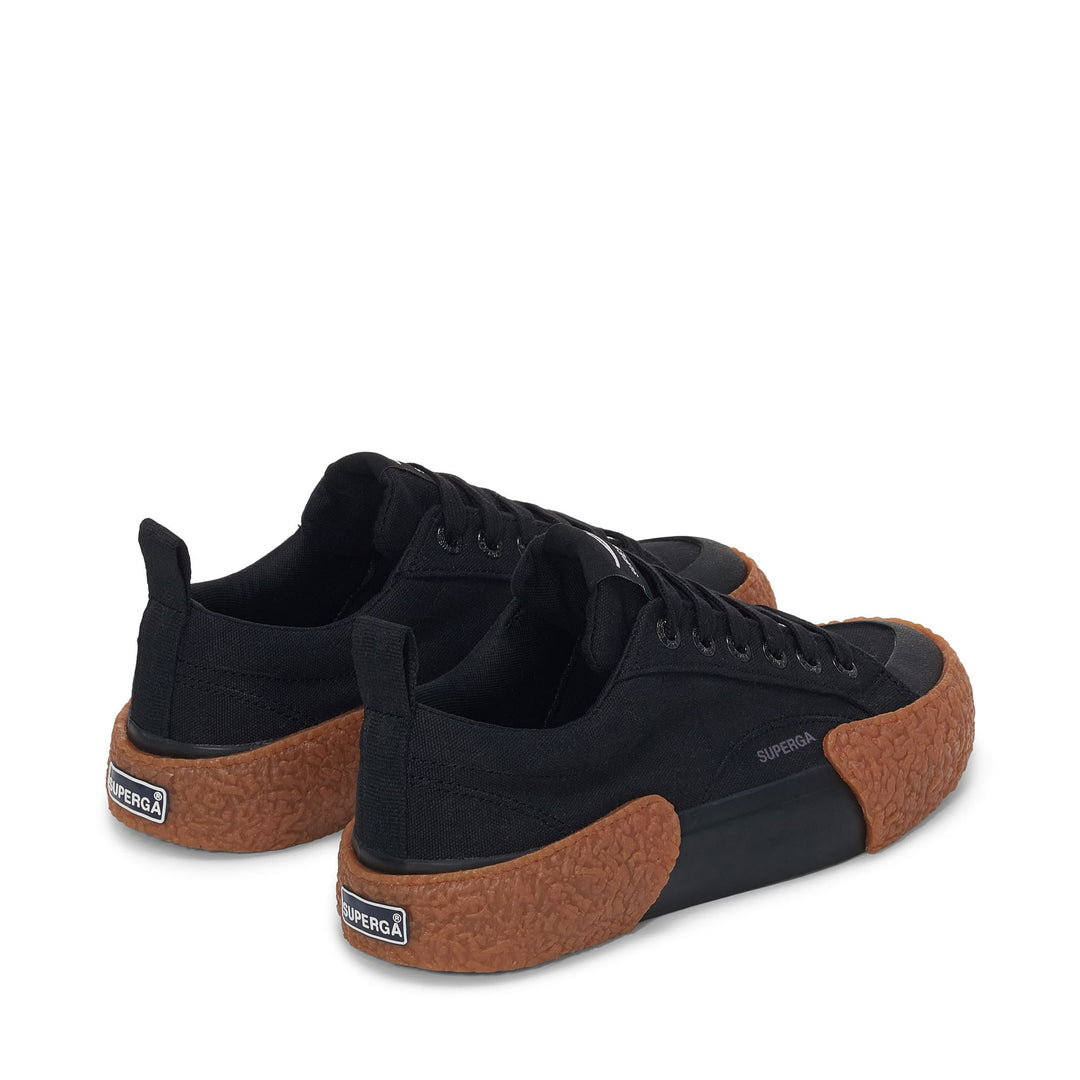 Sneakers Unisex 2660 STRIPE BIG BUMPERS Low Cut BLACK-GUM Dressed Side (jpg Rgb)		