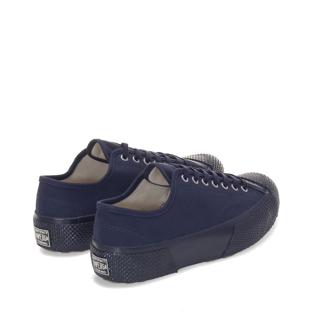 Sneakers Man 2434 BK SATEEN Low Cut NAVY Dressed Side (jpg Rgb)		