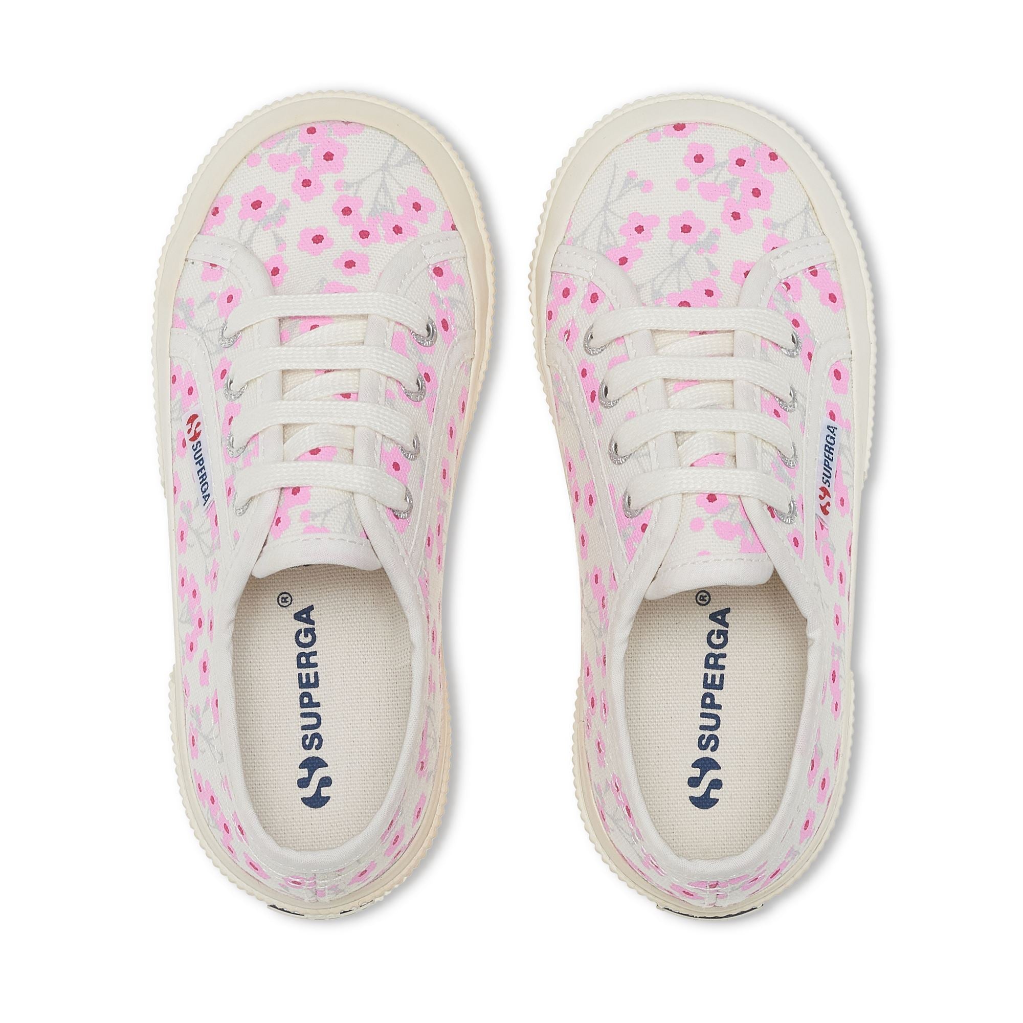 2750 KIDS CHERRY FLOWERS Le Superga Low Cut Girl WHITE AVORIO CHERRY FLOWERS