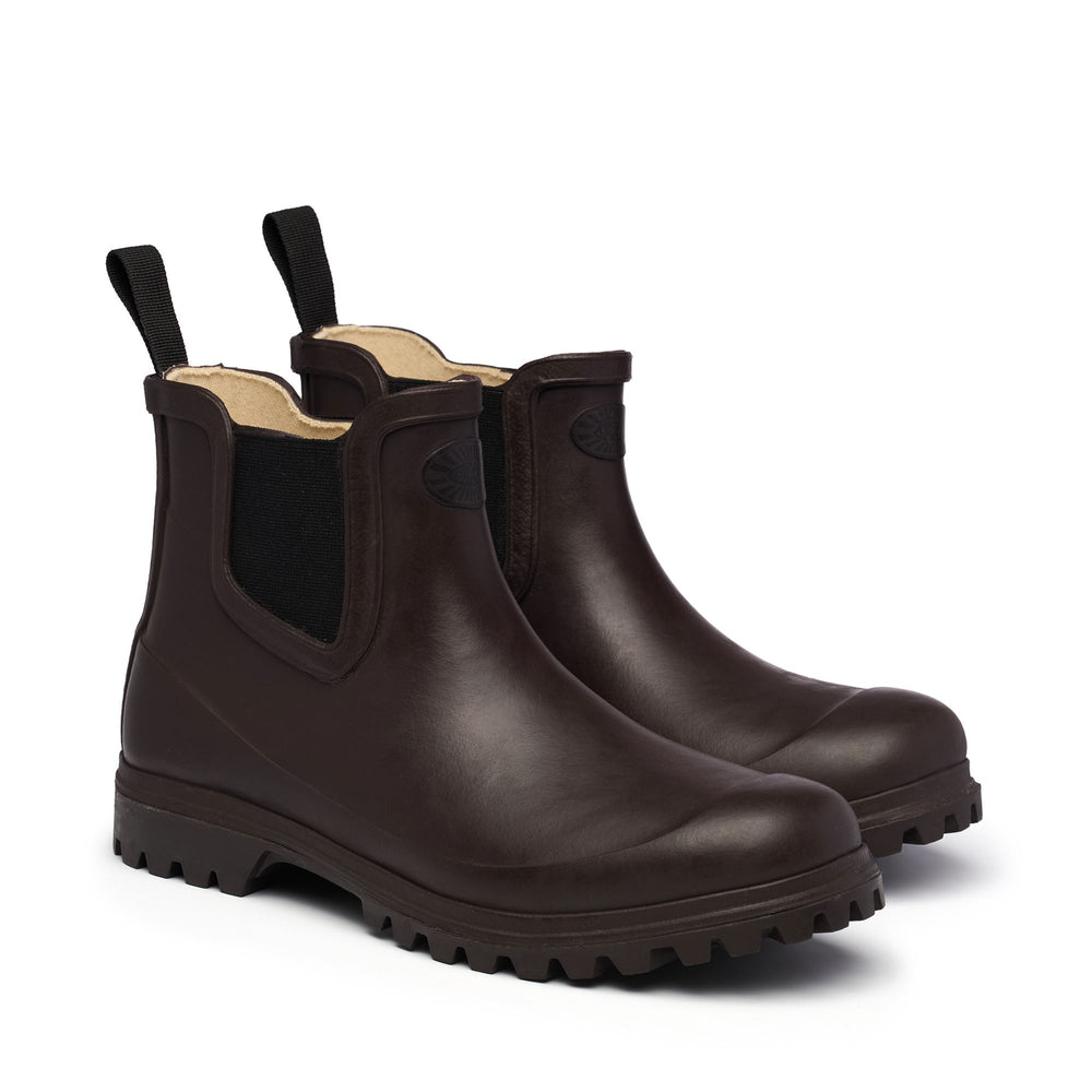 Rubber Boots Woman 798 RUBBER BOOTS MID Mid Cut BROWN DARK Dressed Front (jpg Rgb)	