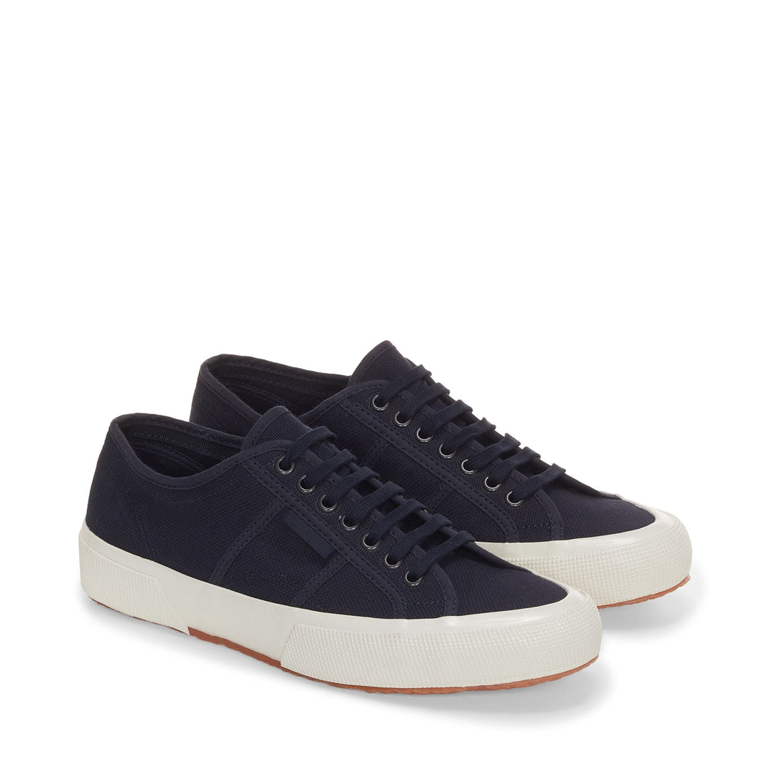 Le Superga Unisex 2750 OG Low Cut NAVY-FAVORIO Dressed Front (jpg Rgb)	