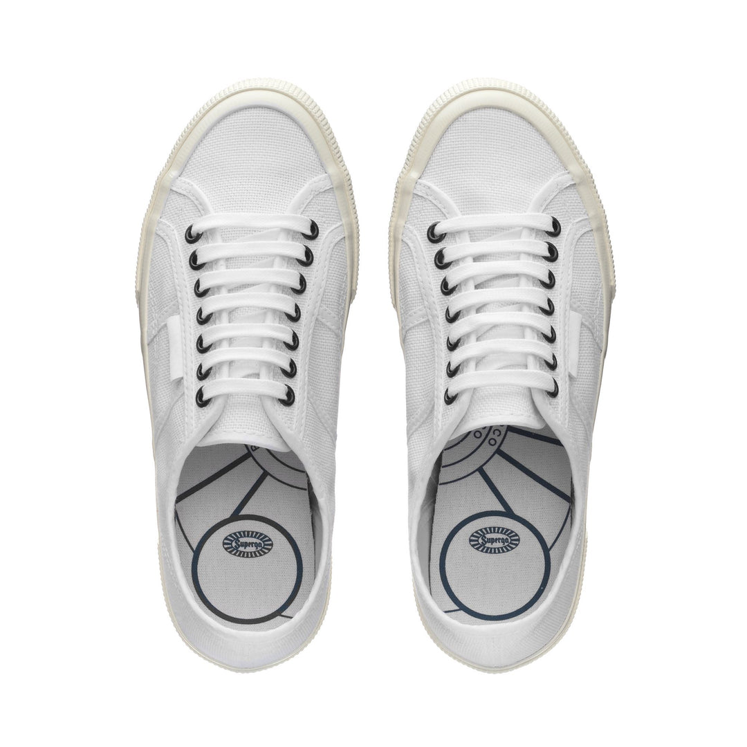 Le Superga Unisex 2750 OG Low Cut WHITE-FWHTAVORIO Dressed Back (jpg Rgb)		