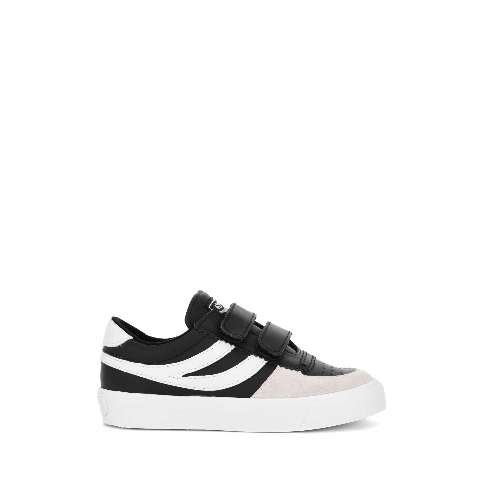2846 KIDS SEATTLE STRAPS SYNTHETIC MATERIAL Sneakers Low Cut Kid unisex BLACK WHITE