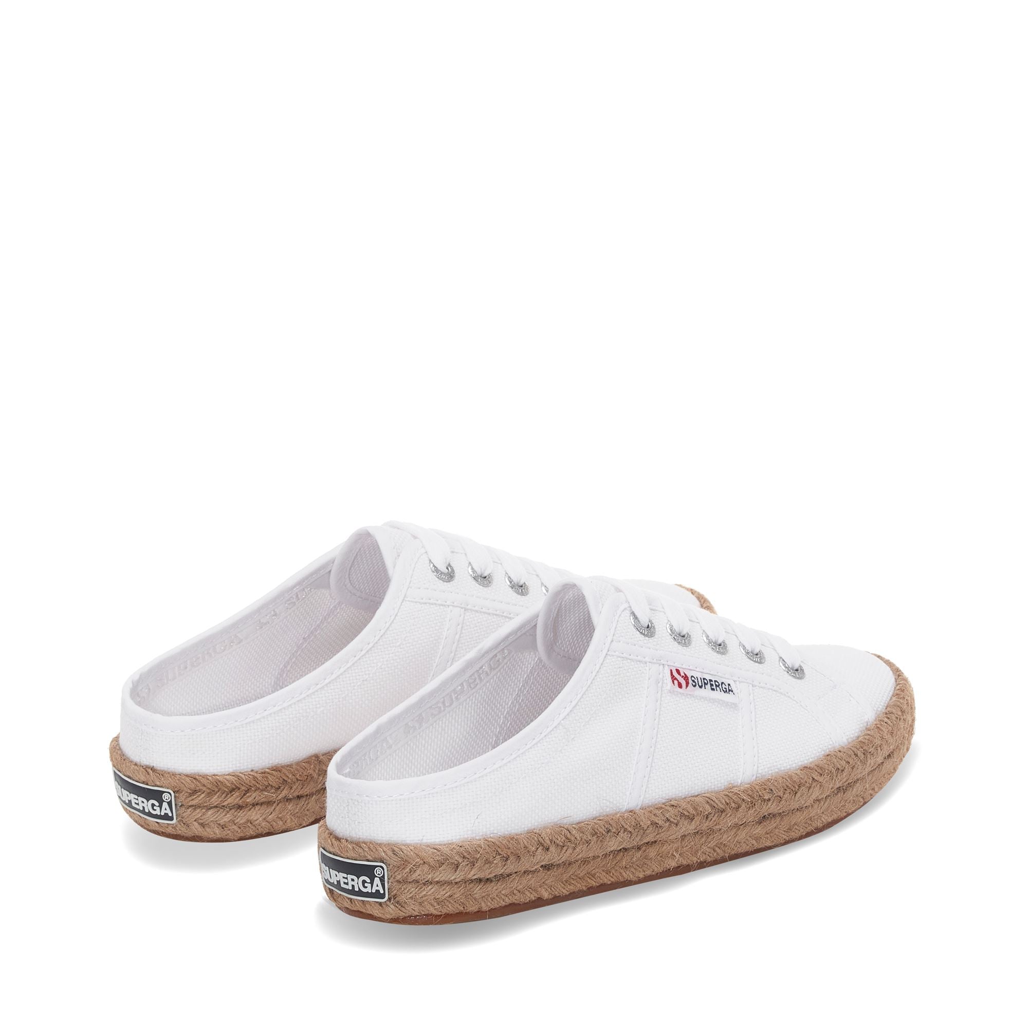 Lady Shoes Donna 2402 ROPE Sabot Tacco Basso WHITE