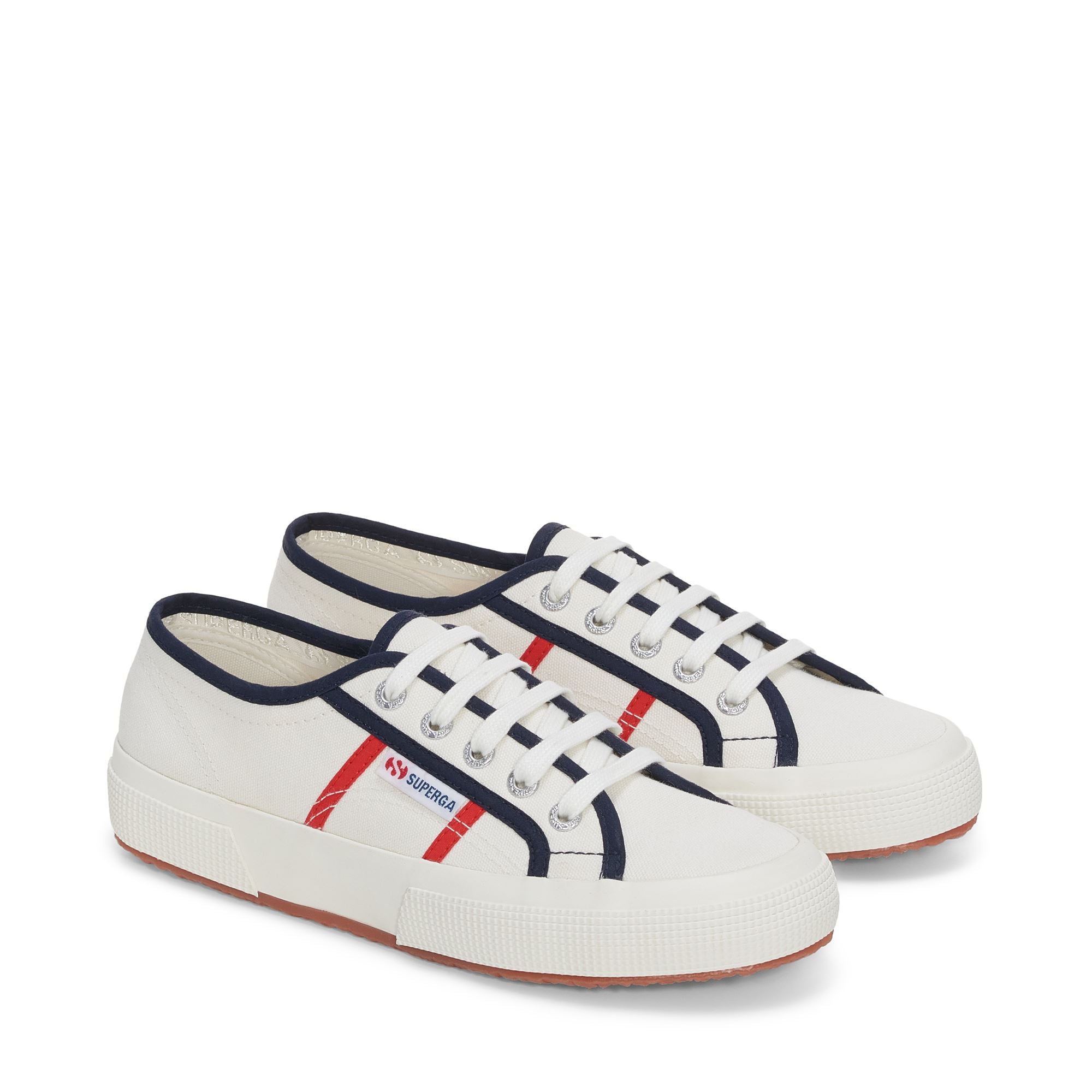 2750 COLORBLOCKING Le Superga Low Cut Unisex WHITE AVORIO BLUE NAVY RED